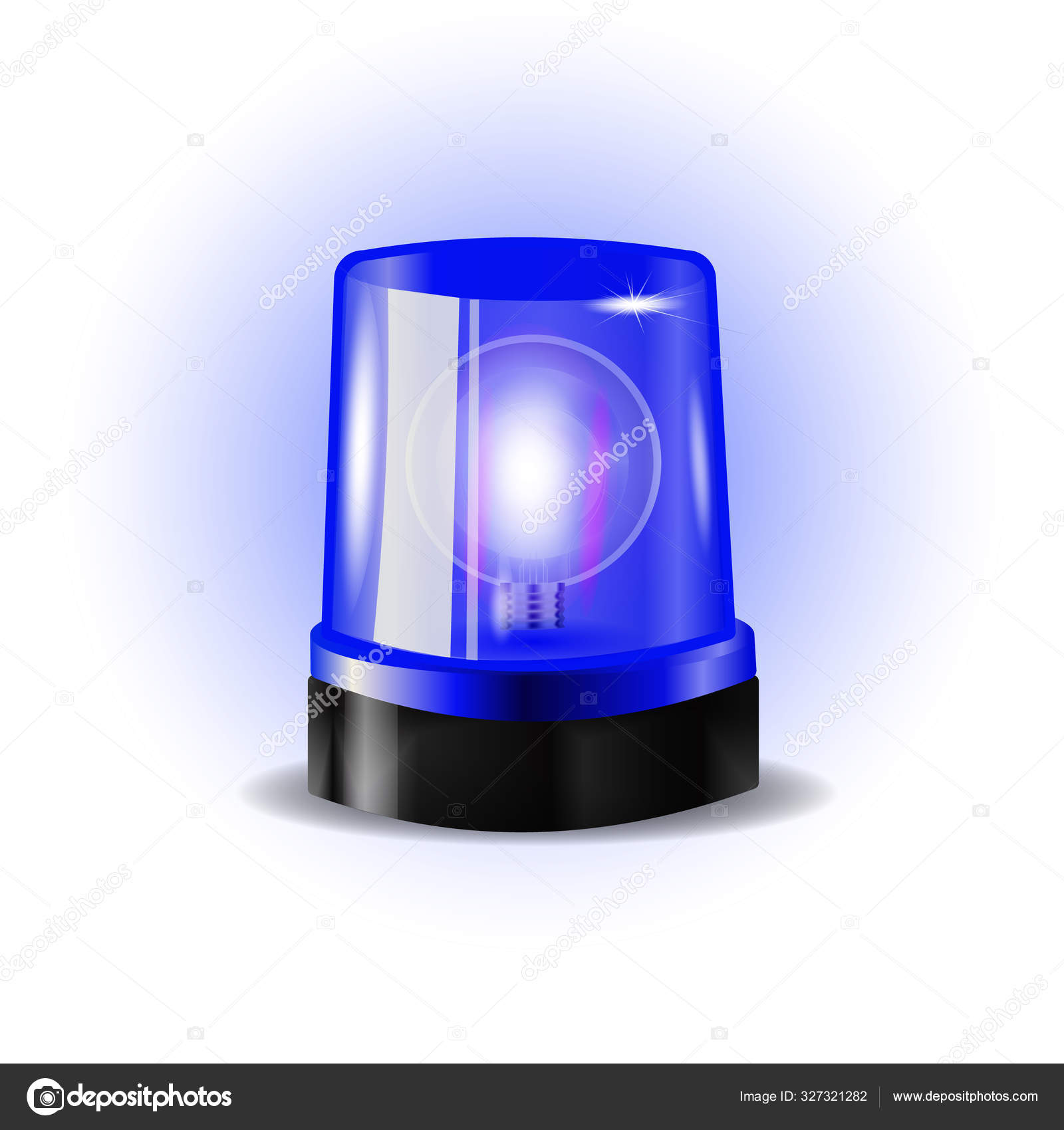 Dunkelblauer pkw isoliertes auto mit blauer sirene notfall polizeiauto  handgezeichnete cartoon-stil
