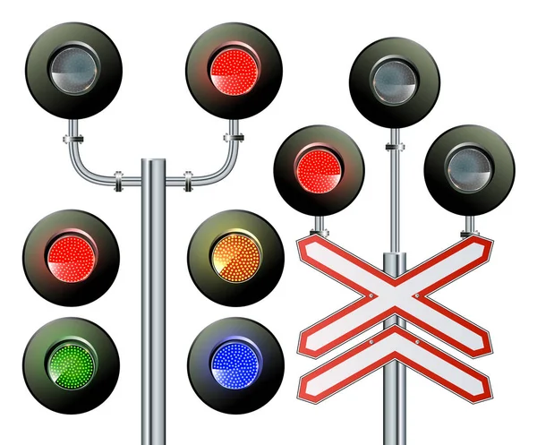 Semaphore signal traffic.Train lights. — ストックベクタ