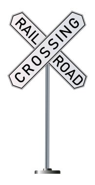 Beyaz arka plan üzerinde izole işaretler uyarı vektör detaylı demiryolu.