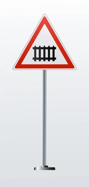 矢量详细孤立在白色背景上的铁路警告标志. — 图库矢量图片