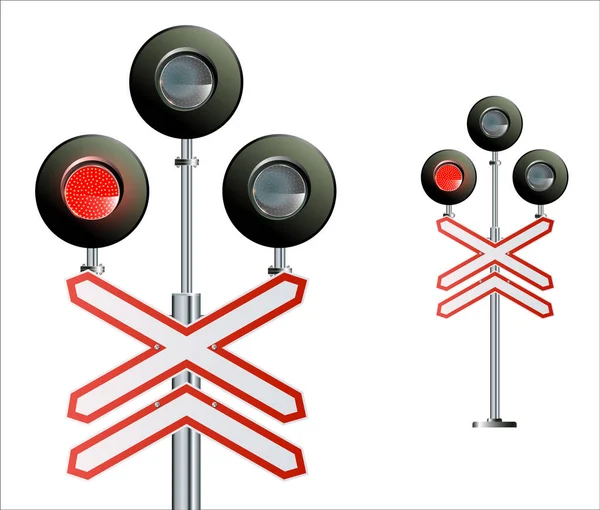 Semaphore Signal Traffic.train Lichter. — Stockvektor