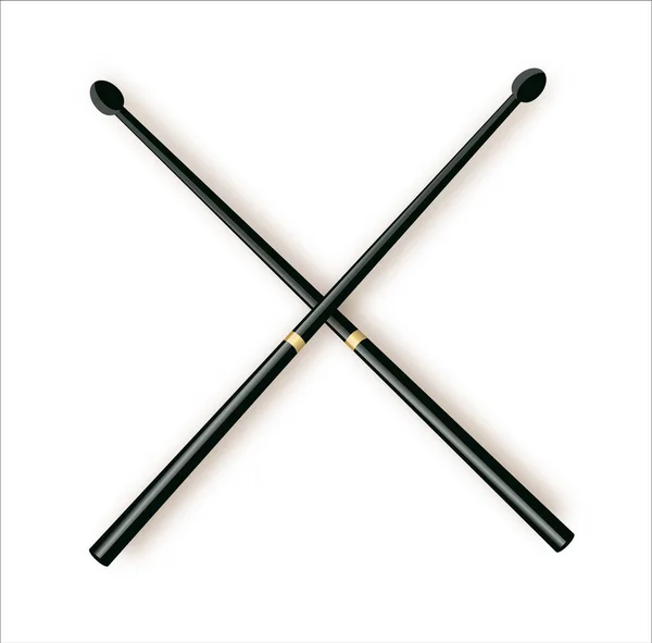 Drumsticks oder Drum-Sticks Vektor. Rock- oder Jazzausrüstung. Vereinzelt auf weißem Hintergrund. Icon für Musik-Apps und Webseiten — Stockvektor