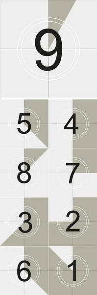 Кадр обратного отсчета старого кинотаймера считает креативный вектор. Винтажное ретро-кино. Абстрактная концепция графического изображения EPS 10. . — стоковый вектор