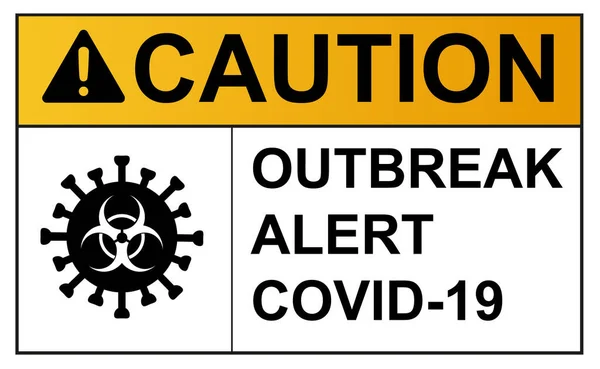 Coronavirus covid 19 caution outbreak quarantine alert sign in front of quarantine room infected coronavirus patient and coronavirus covid 19 disease control experts — Stock Vector