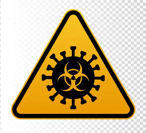 Coronavirus warning sign in a triangle and warning tape vector illustration. Coronavirus in Europe. Chinese virus outbreak. Global epidemic of COVID-2019. — Stock Vector