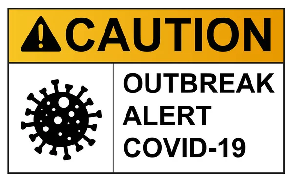 Coronavirus covid 19 caution outbreak quarantine alert sign in front of quarantine room infected coronavirus patient and coronavirus covid 19 disease control experts — Stock Vector