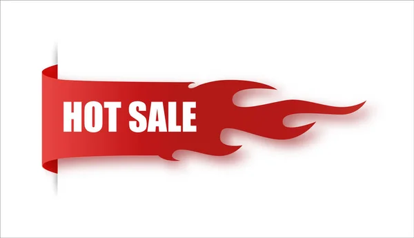 Plochý lineární propagační oheň banner, cenovka, horký prodej, nabídka, cena. Vektorová ilustrace — Stockový vektor