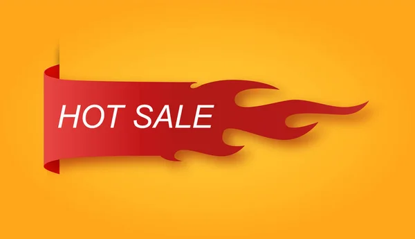 Plochý lineární propagační oheň banner, cenovka, horký prodej, nabídka, cena. Vektorová ilustrace — Stockový vektor