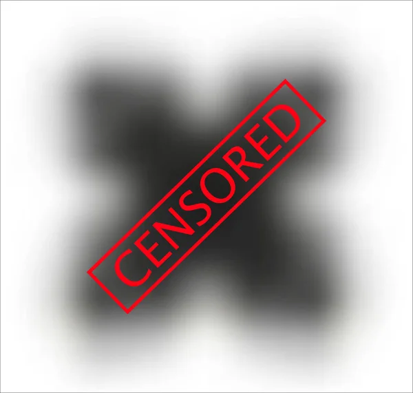 Grunge rojo negro y pixel palabra censurada sello de goma sobre fondo blanco — Archivo Imágenes Vectoriales