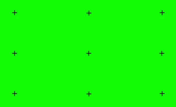 Ilustración vectorial de fondo de pantalla verde, marcadores de seguimiento de movimiento VFX. Plantilla de fondo de pantalla verde de diseño artístico. Elemento de marcadores de seguimiento de reemplazo de material de video concepto abstracto — Archivo Imágenes Vectoriales