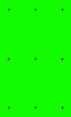 Yeşil ekran arkaplanının vektör çizimi, VFX hareket takip işaretleyicileri. Sanat tasarımı yeşil ekran arka plan şablonu. Soyut konsept video görüntülerinin yer değiştirme işaretleyici ögesi
