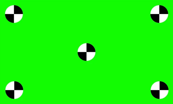 Schermo verde con segno di movimento di monitoraggio. Illusione vettoriale — Vettoriale Stock