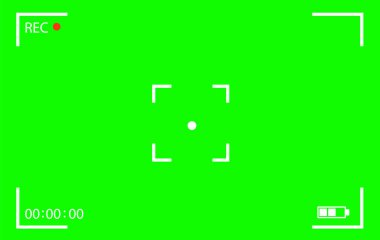 Krom anahtar, yeşil arkaplan üzerine odaklanan modern dijital video kamera