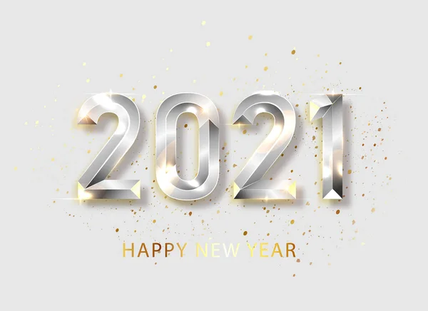 Mutlu yıllar 2021 bayrağı. Gümüş renkli Vektör lüks metin 2021 Mutlu yıllar. Gümüş Şenlik Sayıları Tasarımı. 2021 Numaralı Yeni Yıl Sancağınız kutlu olsun. Vektör yanılsaması EPS 10
