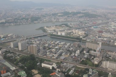 Fukuoka cityscape 2016 yılında Kyushu, görünümünü