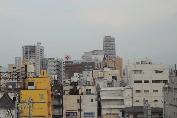 Weergave van Fukuoka stadsgezicht in Kyushu, Japan. — Stockfoto