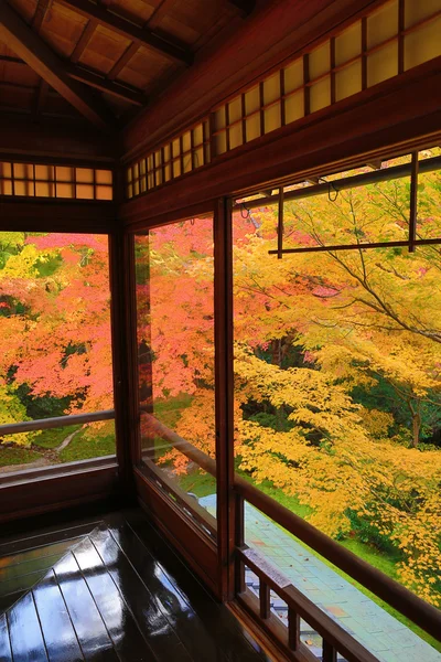 Zen-tuin op Rurikoin, alle weergegeven via een venster. — Stockfoto