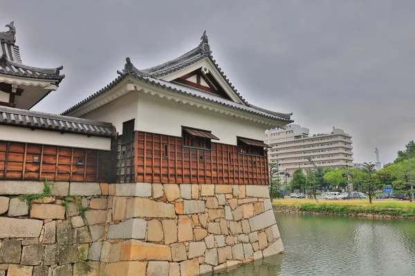 Caslte sul lato del fiume Otagawa in estate — Foto Stock