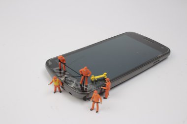 Minyatür işçi genel cep telefonu inceleme 