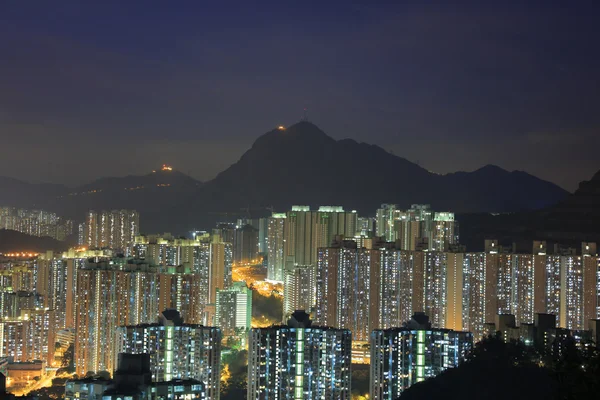 Kwun의 통 지구 홍콩의 야경 — 스톡 사진