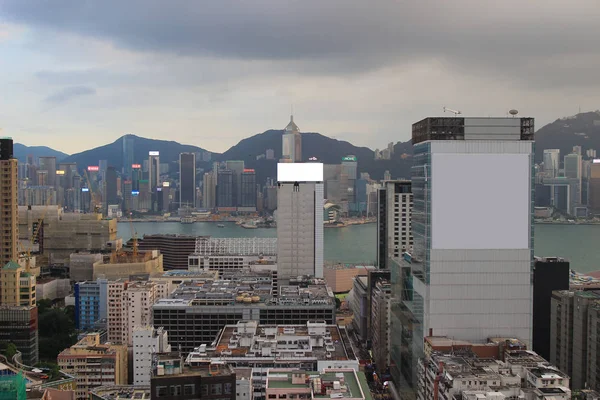 Gesehen von tsim sha tsui area in kowloon — Stockfoto