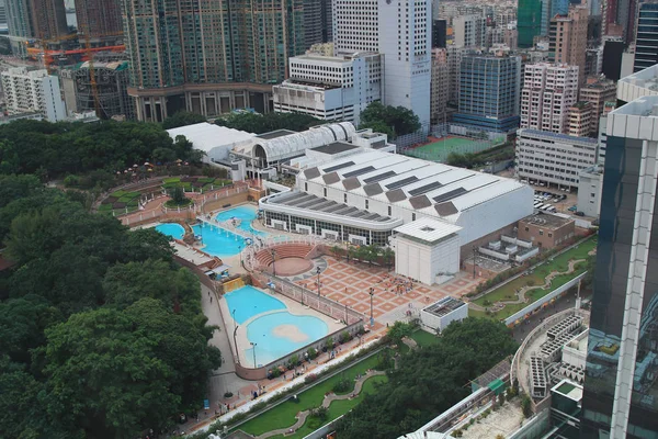 Kowloon park swimmingpool, antenn. — Stockfoto