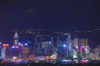 Hong kong ünlü gece görünümü