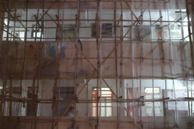 deel van het huis in aanbouw