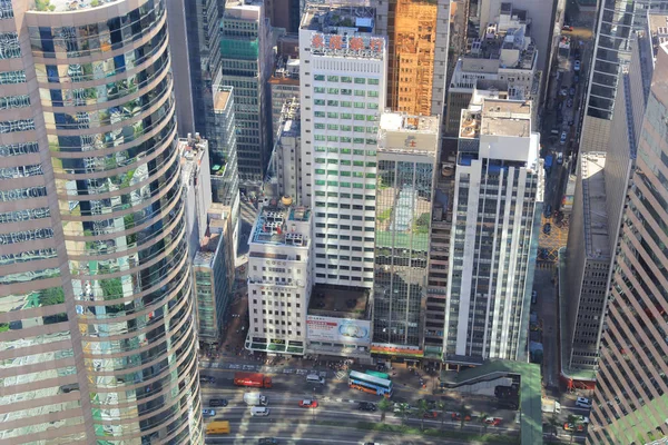 Weergave van het stadsbeeld in Victoria Harbor. — Stockfoto