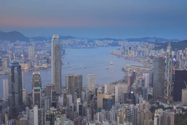 Ορίζοντας του Χονγκ Κονγκ από Victoria Peak — Φωτογραφία Αρχείου