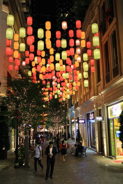 Colorful Asian lanterns at night — Stock Photo, Image