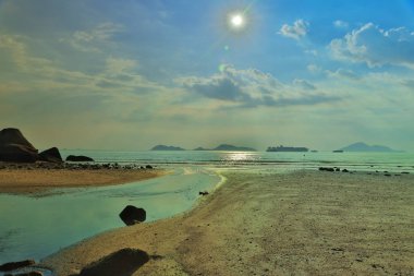 Günbatımı akciğer Kwu tan, Hong Kong.