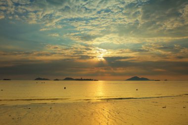 Günbatımı akciğer Kwu tan, Hong Kong.