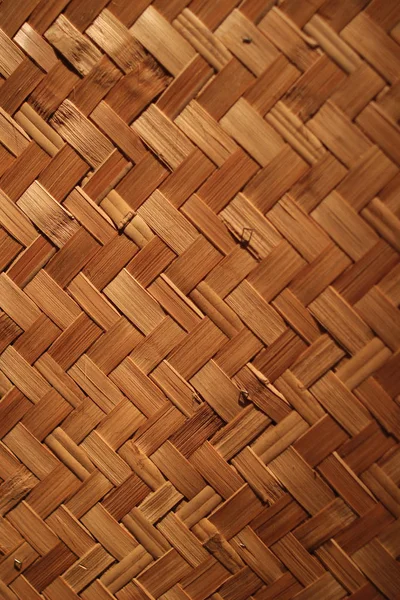 Brown geweven bamboe dicht van structuur — Stockfoto