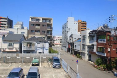 Osaka şehir manzaralı trenle