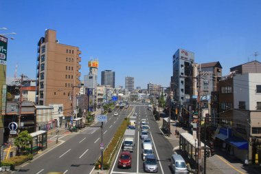 Osaka şehir manzaralı trenle