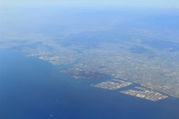 Veduta aerea del porto di Kobe in Giappone — Foto Stock