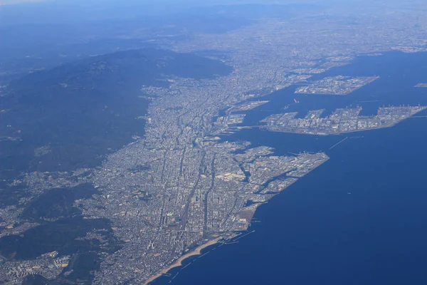 Widok na Port Kobe w Japonii — Zdjęcie stockowe