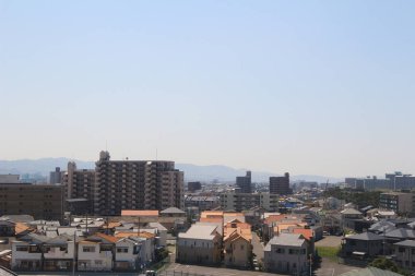  Osaka şehir manzaralı trenle