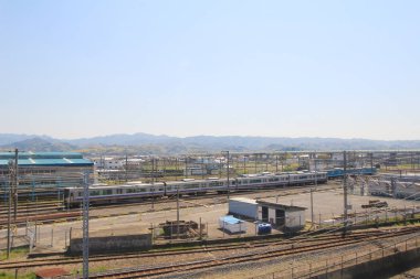  Osaka şehir manzaralı trenle