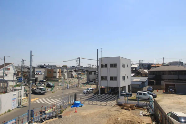 Osaka city view med tåg — Stockfoto