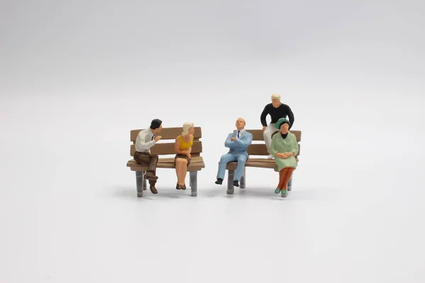 Figure traveler concept sit on chair — Stock Photo, Image
