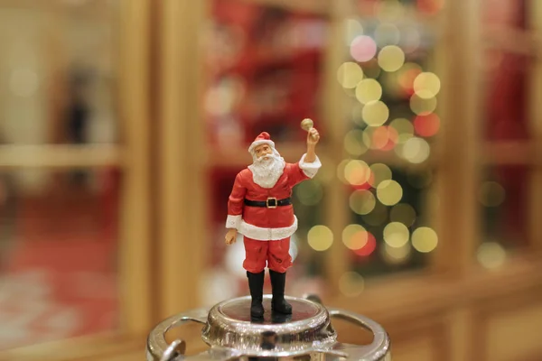 Santa Claus baba dekoráció a fény Boked — Stock Fotó