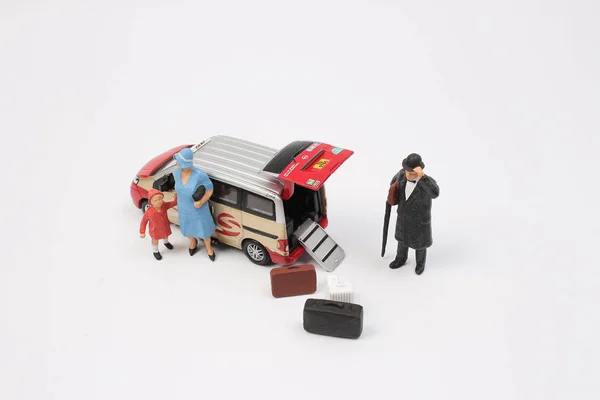 Zábava zjistit s hračkou taxi — Stock fotografie