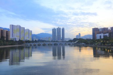 Şing Mun Nehri, gün batımı görünümü,