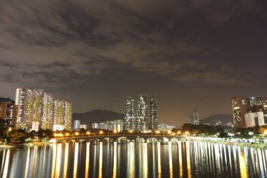 Gün batımı görünümü Şing Mun Nehri