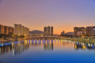 Shatin, Hong Kong, gün batımı görünümü