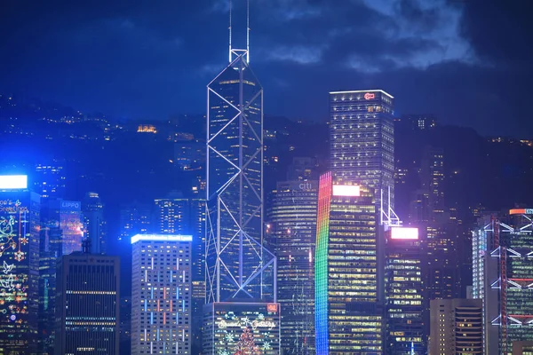 Hongkong stadsbilden, victoria harbour 2016 — Stockfoto