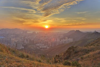 Hong Kong Kowloon ayında en yüksek görüldüğü gibi