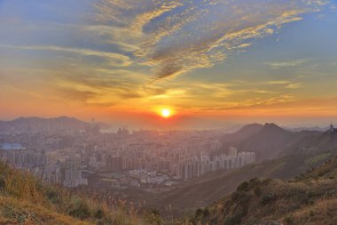 Kowloon ayında en yüksek görüldüğü gibi hk